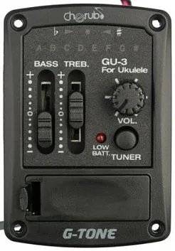Cherub GU-3 Эквалайзер для укулеле, врезной, двухполосный, с тюнером.