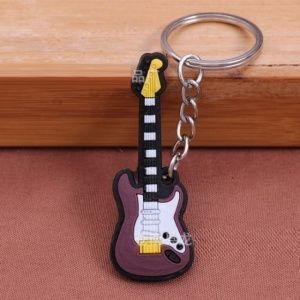 Брелок резиновый Электрогитара. Цвет т.коричневый.