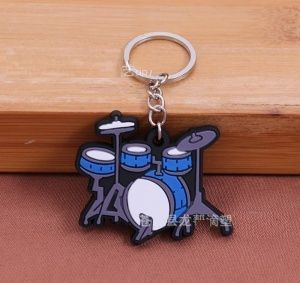 Брелок резиновый Ударная установка. Цвет синий.