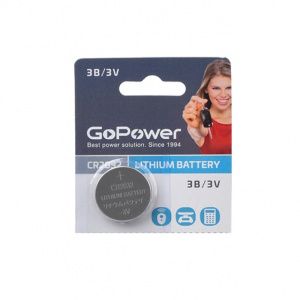 GoPower 00-00015603 Элемент питания CR2032 литиевый для гитарного тюнера.